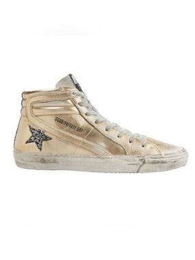 GOLDEN GOOSE Slides in Gold and Glitter